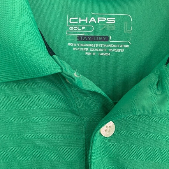 Chaps Mens Polo Shirt Green Size Large - Picture 2 of 3